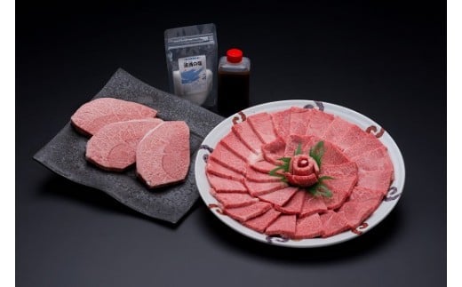 
希少部位ミスジステーキ300ｇ＆カタ焼肉500ｇセット（特製タレ＆塩付き） J230
