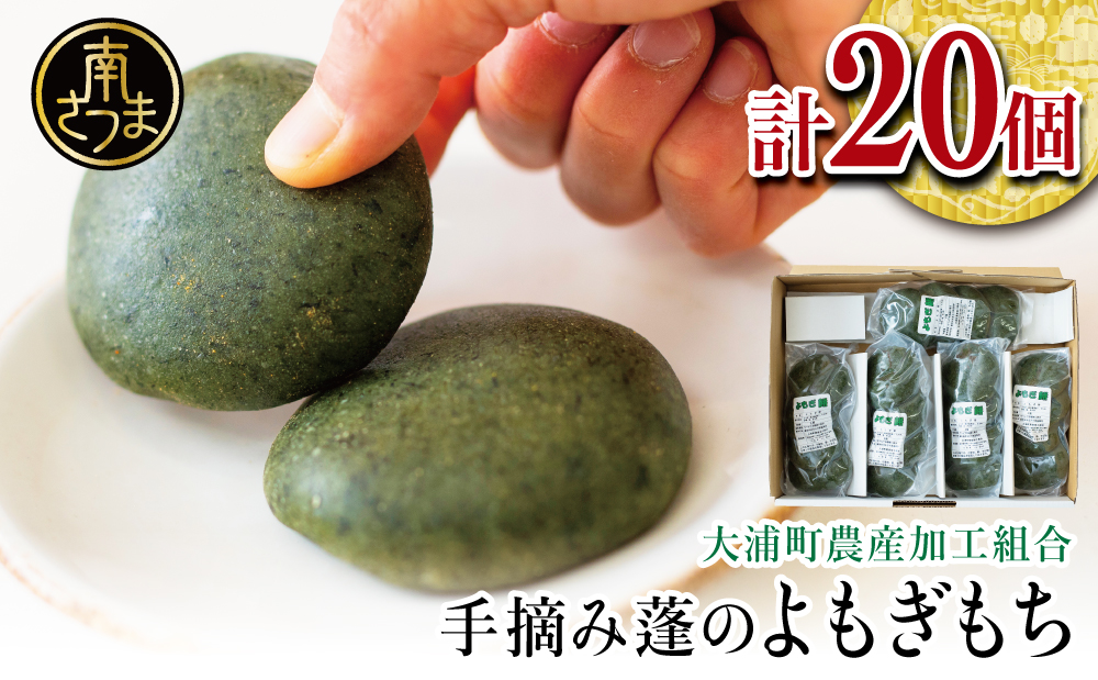 【鹿児島の郷土菓子】手摘み よもぎ餅 4個×5袋 計20個 よもぎもち お餅 手作り 和菓子 餅菓子 お菓子 スイーツ 小分け お取り寄せ 大浦町農産加工組合 南さつま市