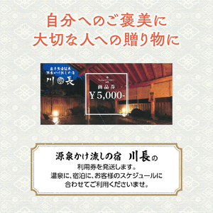 岩手鶯宿温泉 川長 5000円分 利用券 ／宿泊補助券 宿泊 入浴 温泉 鴬宿温泉