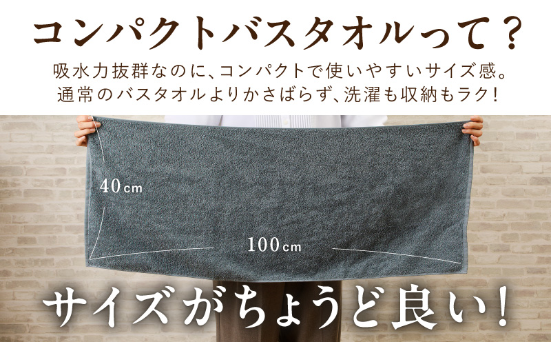 コンパクトバスタオル 6枚 シックグレー【速乾 中厚 ロングヘアにも最適 泉州タオル 国内製造 国産 吸水 普段使い シンプル 日用品 家族 ファミリー】 099H3813