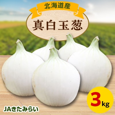 JAきたみらい　真白玉葱　3kg【配送不可地域：離島・沖縄県】