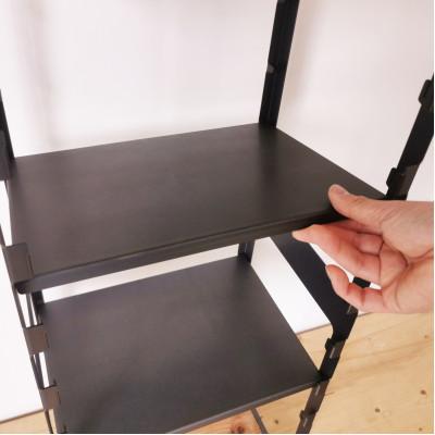 ふるさと納税 守口市 高さ調節の出来る 無垢材とアイアンのシェルフ 棚板アイアン / W32×D23×H83cm 簡単組立 |  | 03