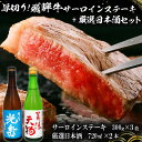 【ふるさと納税】8-1　厚切り！飛騨牛サーロインステーキ300g×3枚　+　厳選日本酒720ml×2本