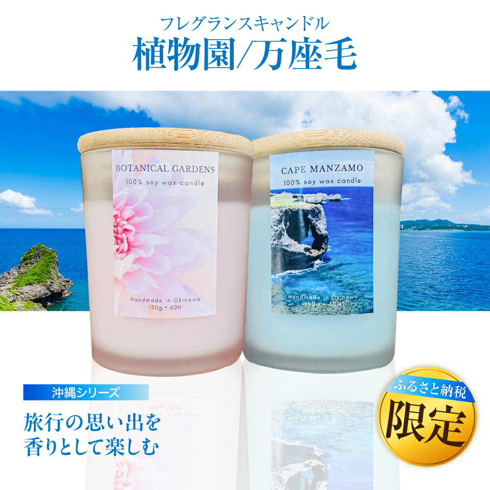 【ふるさと納税】ふるさと納税限定 フレグランスキャンドル 『沖縄シリーズ』 2種セット (万座毛・植物園) キャンドル おしゃれ ルームフレグランス アロマキャンドル ギフト 沖縄市 / Earth &amp; Pure [BCDJ012]