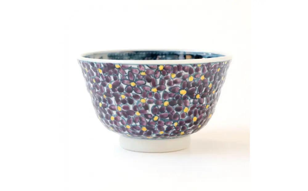 【たち吉】山水菫文飯茶碗 京都 茶碗 陶芸品 人気 おすすめ