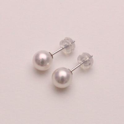 ふるさと納税 長崎市 アコヤ真珠ピアス 7.0-7.5mm【K14WG】 |  | 01