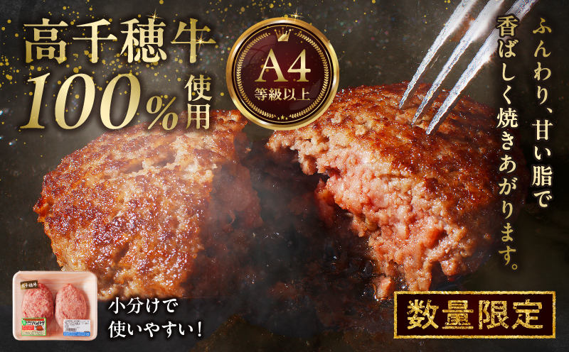宮崎県産黒毛和牛A4等級以上 高千穂牛 100％使用！ 肉汁あふれる手作り ハンバーグ 合計10個 2個入×5パック 計1.3kg|  高千穂牛 高千穂牛ハンバーグ 和牛ハンバーグ 人気 牛肉100％