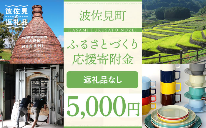 
【返礼品なし】長崎県波佐見町 ふるさとづくり応援寄附金（5,000円分） [FB73]
