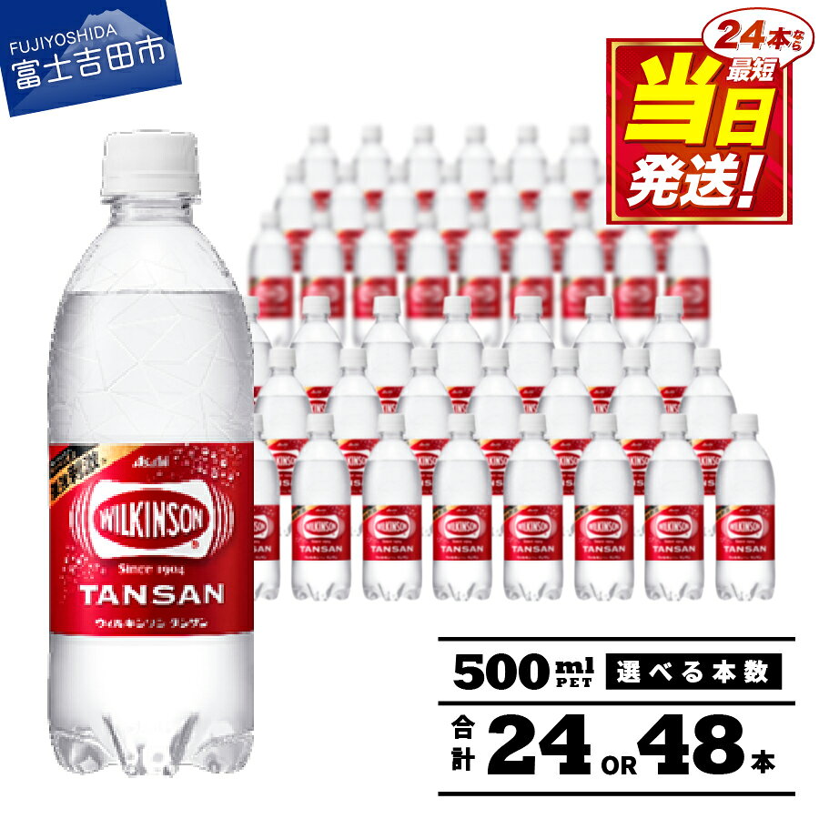 【ふるさと納税】ウィルキンソン タンサン 500ml 炭酸水 アサヒ プレーン 飲料 選べる本数 24本 48本 選べる配送月 PET500ml 1箱 2箱 強炭酸 炭酸飲料 炭酸 ペットボトル 便利 ハイボール サワー 割材 ストレート ランキング 高評価 最強配送 ふるさと納税