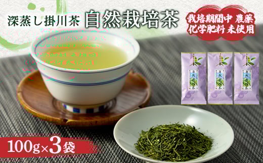 
            自然栽培茶(化学肥料・農薬未使用)深蒸し掛川茶100g×3袋【1091798】
          