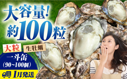 【1月21日（水）着】牡蠣 生食 殻付き かき カキ 【生牡蠣】【1月発送】大容量！かきうちの殻付き一斗缶 かき 海鮮 和食 海産物簡単 レシピ 広島県産 江田島市/株式会社かきうち [XBK014]