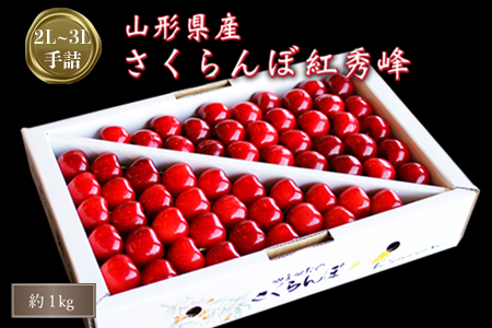 【2026年発送】「秀品」さくらんぼ紅秀峰1kg（2L玉以上・化粧箱・手詰）_H046(R8)