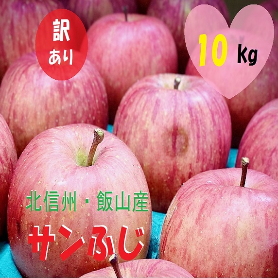 【先行予約】【訳あり】サンふじ【約10kg（22-40個】(H-1.8)