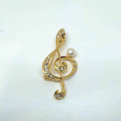 ふるさと納税 伊勢市 ブローチ・ト音記号(淡水本真珠・ボタン)G　1978 |  | 01