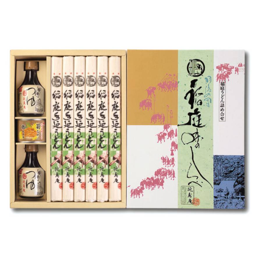 ＜延寿庵＞稲庭手延うどん詰合せ(つゆ･菊なめこ)