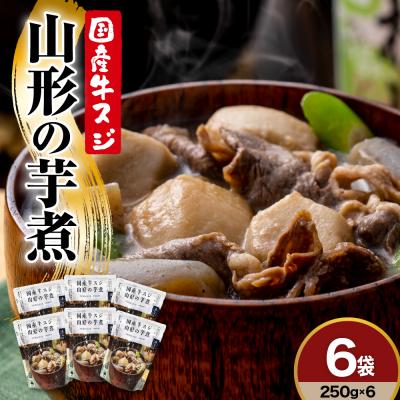 ふるさと納税 米沢市 国産 牛スジ 山形の芋煮 250g × 6袋 山形 郷土料理 いも煮