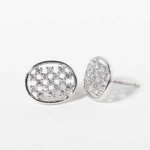プラチナ楕円形ダイヤモンドピアス 0.22ct  PT900 プラチナ ピアス ジュエリー アクセサリー ダイヤモンド ダイヤ0.11ct×2 カラット 天然 ダイヤモンド プラチナ900 プラチナ 