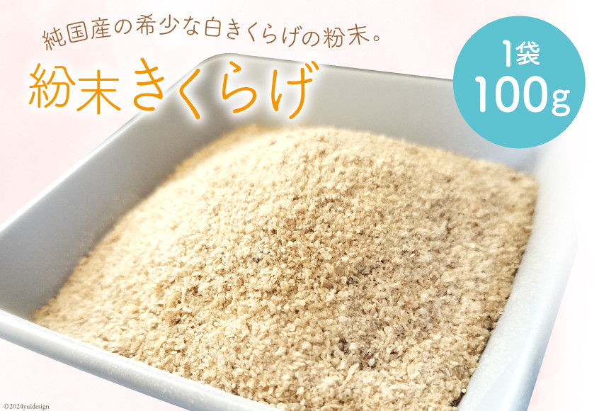 
きくらげ 国産 粉末 白 100g×1袋 [きくらげ堂 日向店 宮崎県 日向市 452060435] キクラゲ 木耳 食物繊維 無添加 きのこ 簡易包装 常温
