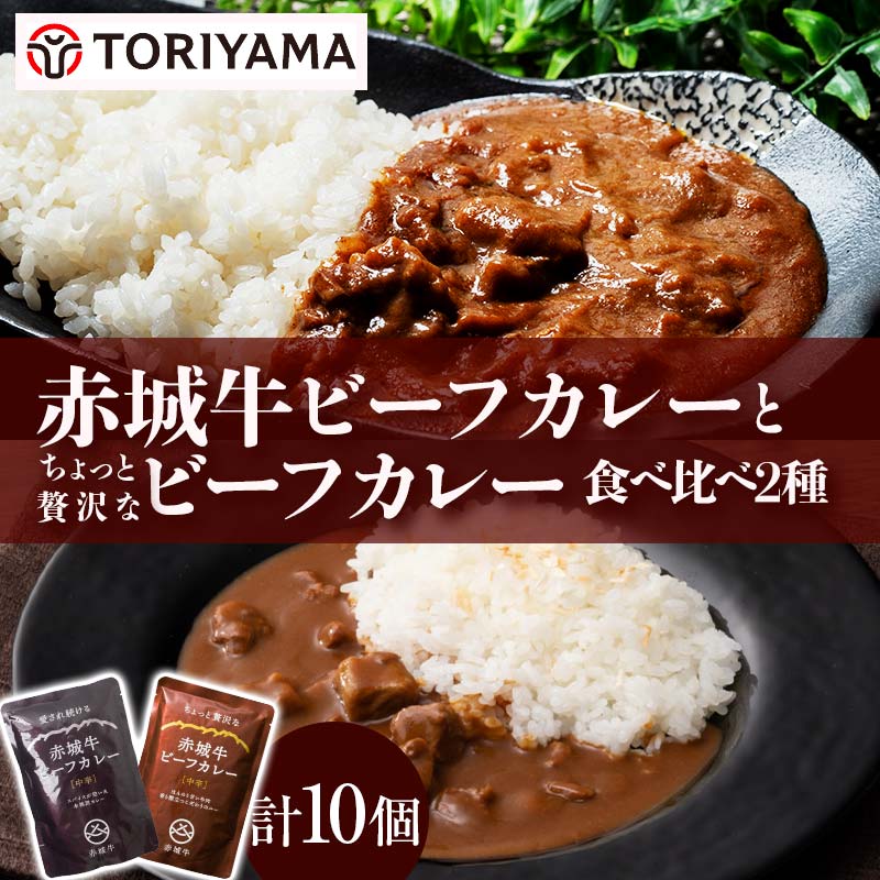 【ふるさと納税】 赤城牛ビーフカレーとちょっと贅沢なカレー食べ比べ（各5個） F4H-0477