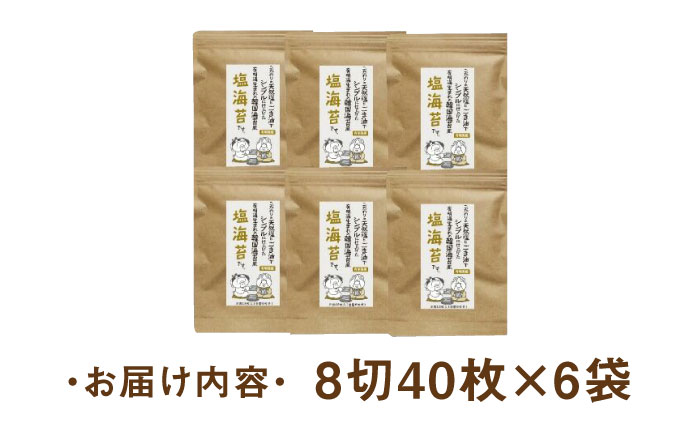 福岡県産有明のり 塩のり 8切40枚×6袋入 《築上町》【株式会社ゼロプラス】 [ABDD023] 11000円  11000円 