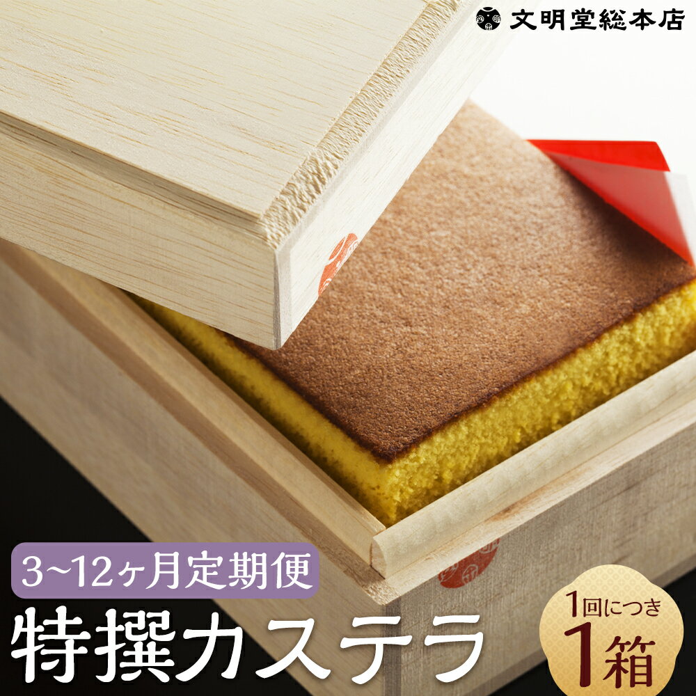 【ふるさと納税】【選べる定期便】特撰カステラ 1号 580g 1箱 3ヶ月/6ヶ月/12ヶ月 定期便 カステラ カット済み お菓子 スイーツ デザート 長崎カステラ カステラ かすてら 和三盆 ざらめ おやつ 菓子 木箱入り 贈答 ギフト 贈り物 プレゼント 常温 文明堂 長崎 送料無料