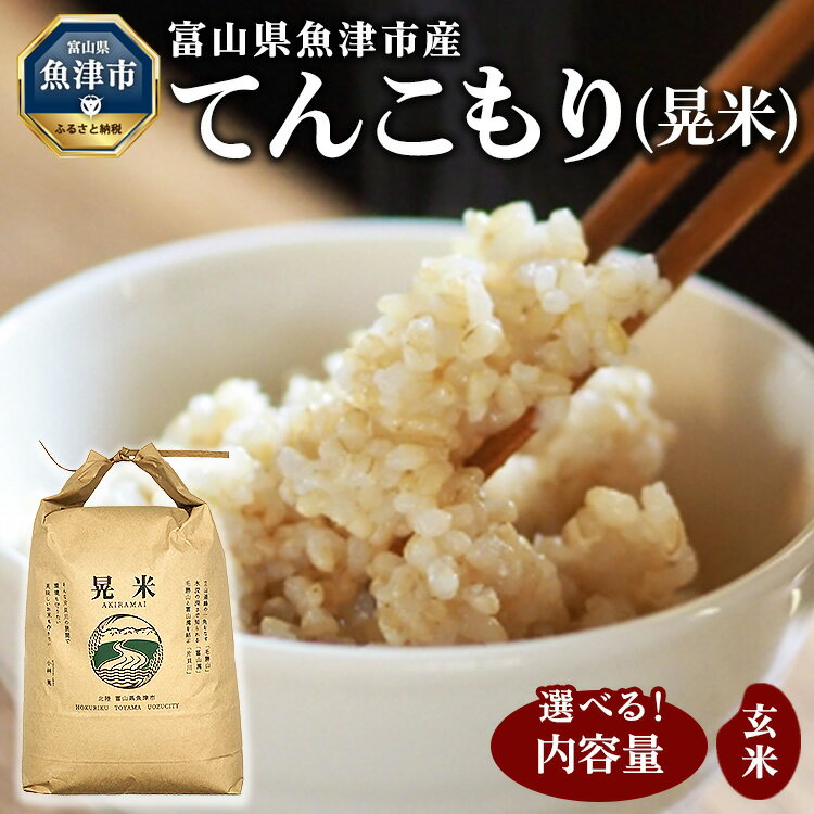 【ふるさと納税】＼選べる内容量／【令和7年度米】【先行予約】【農家直送】環境配慮「魚津のてんこもり（晃米）」（玄米） ｜新米 MK農産 玄米 銘柄米 ご飯 おにぎり お弁当 和食 主食 国産 産地直送 ※2025年10月中旬頃より順次発送予定 ※北海道・沖縄・離島への配送不可