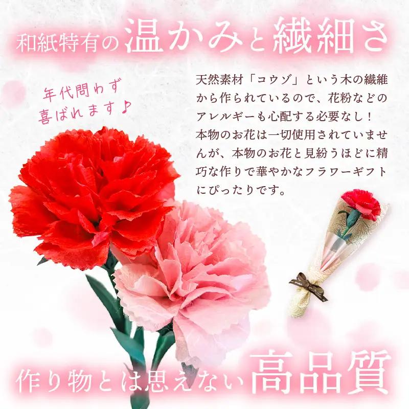 【先行予約】【母の日限定】母の日ギフト 越前和紙カーネーション 永遠の感謝 プレゼント【カラーピンク】【2027年5月発送】 [e51-a004_02]