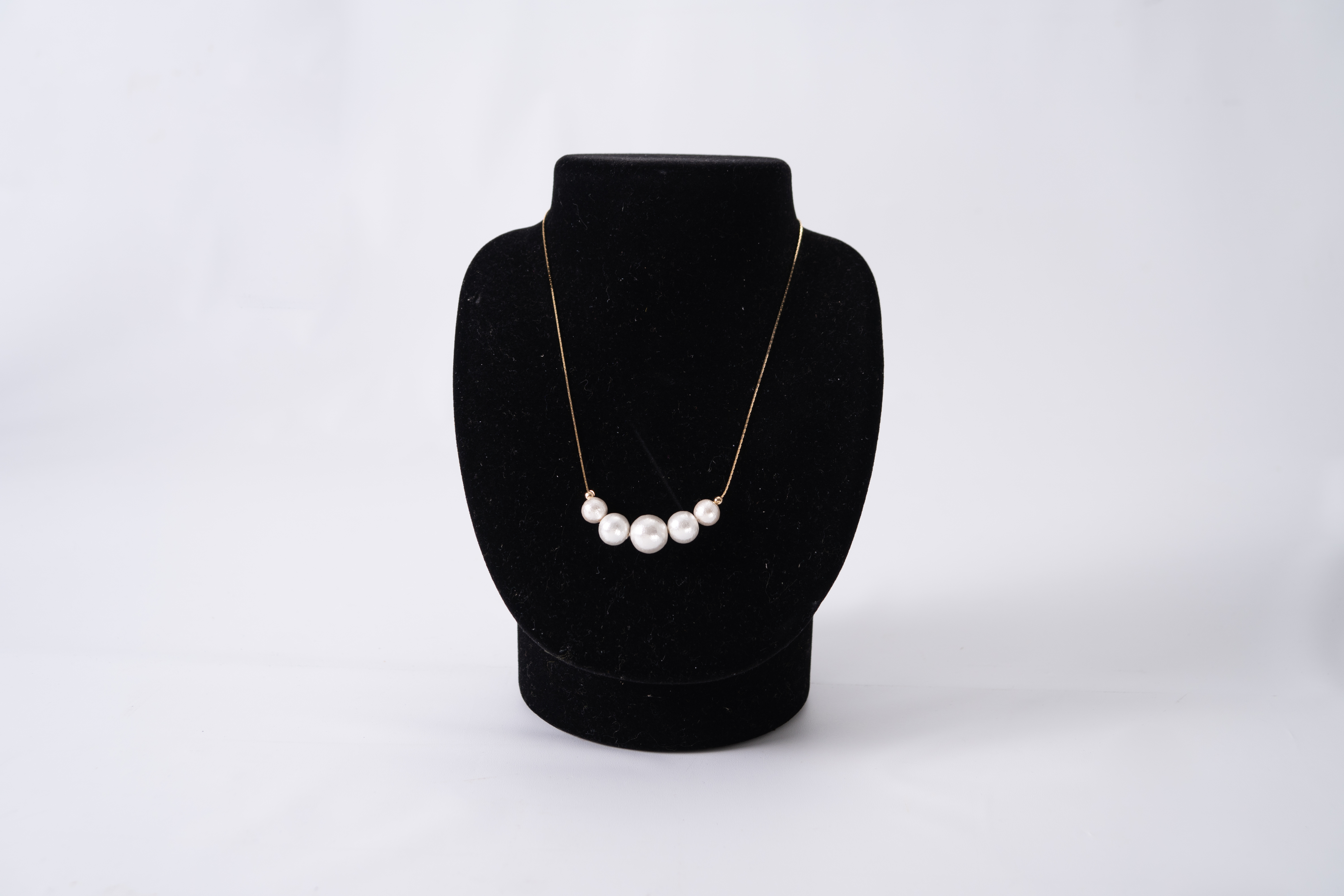 コットンパール「ホワイト」ゴールドチェーンネックレス【～en～】｜コットンパール ネックレス アクセサリー 入学式 卒業式 結婚式 ゴールド