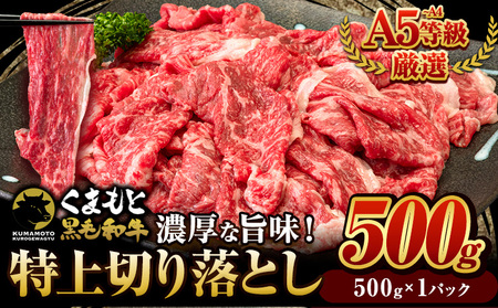 くまもと黒毛和牛 ウデ・モモ 赤身切り落とし 500g (500g×1) 牛肉 冷凍 《7-14日以内に出荷予定(土日祝除く)》冷凍庫 個別 取分け 小分け 個包装 モモ スライス 肉 お肉 しゃぶし