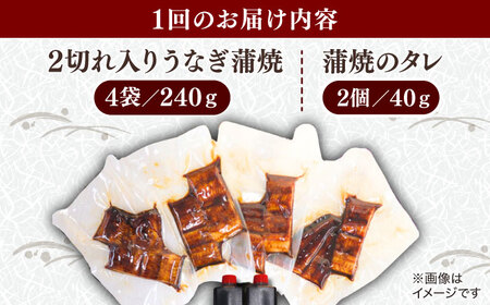 【6回定期便】うなぎ老舗専門店のパリっとふっくら国産うなぎ 蒲焼カット4食セット(蒲焼のタレ付き) 島根県松江市/株式会社山美世商会[ALDC020]