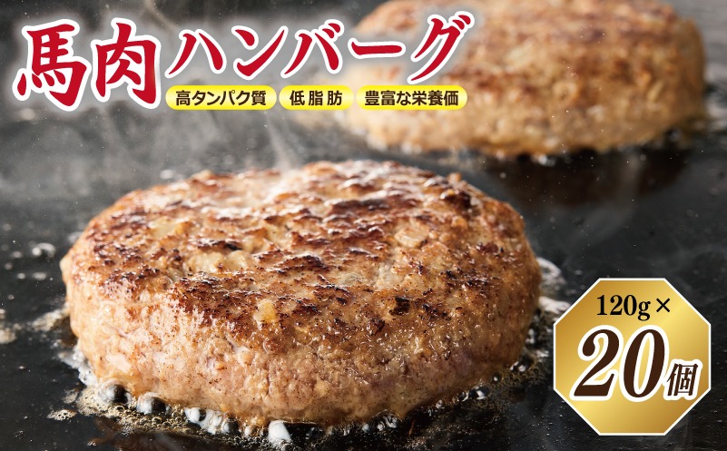G1737 桜文 馬肉ハンバーグ 総量2.4kg（120g×20個） 個包装