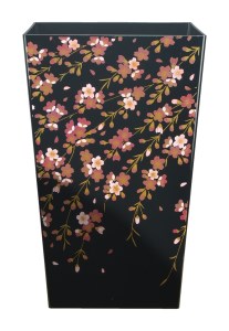 タツクラフト 蒔絵調 ダストボックス M角 6.7L 桜ブラック