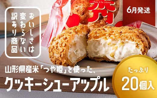 ≪2026年6月配送≫ 訳あり クッキーシュークリーム アップル味 20個 ご家庭用 お菓子 洋菓子 小分け スイーツ F2Y-6436