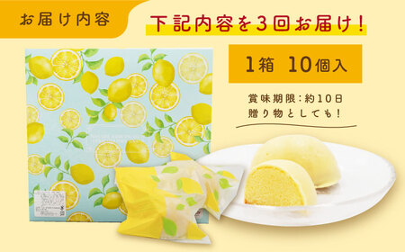 【全3回定期便】レモンケーキ 10個入 檸檬 焼き菓子 洋菓子 五島市/観光ビルはたなか [PAX022]