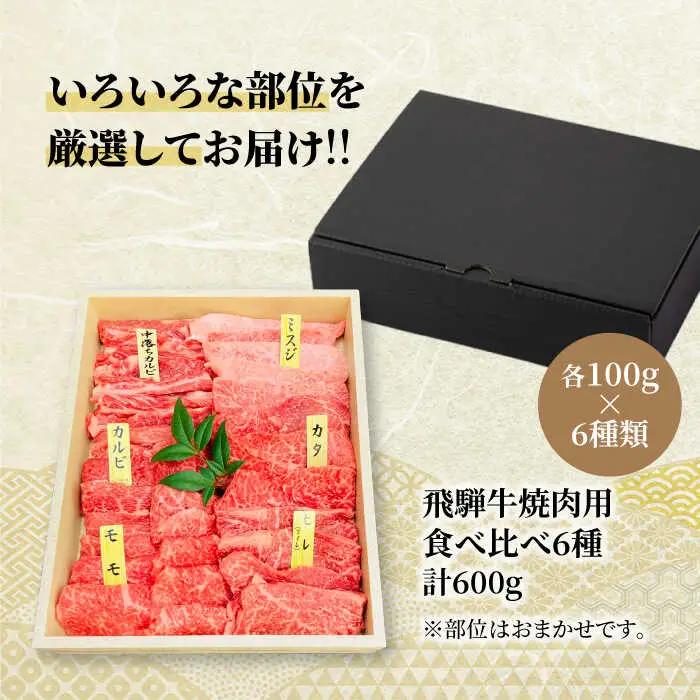 飛騨牛 焼肉用  6種飛騨牛食べ比べ【マルゴー】[MBE041]