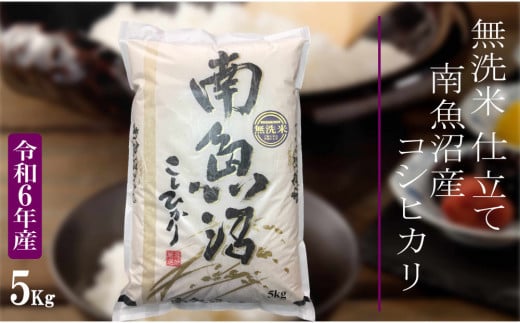 【令和6年産 無洗米5Kg】南魚沼しおざわ産コシヒカリ