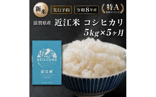 
                  【令和8年産】新米 先行予約 特A受賞歴 米 定期便 近江米 コシヒカリ 白米 5kg 5kg×5ヶ月 お米 ごはん ライス 主食 おにぎり 定期 5回 滋賀県 豊郷町
                