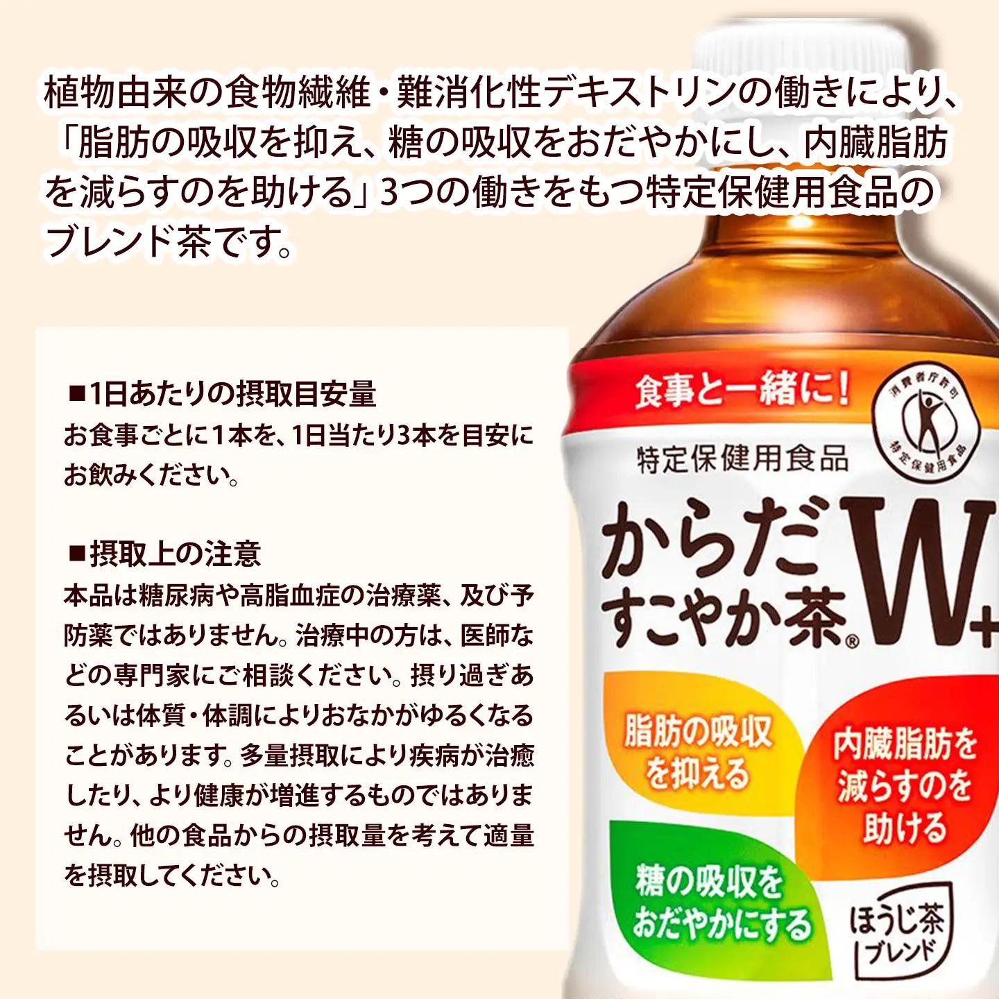 【3回定期便】 からだすこやか茶W+ 350mlPET_24本入り 1ケース｜ トクホ 特定保健用食品