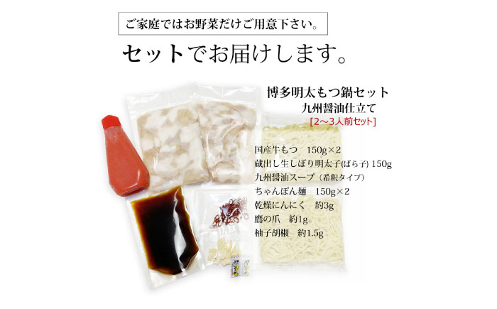 博多明太醤油もつ鍋セット(2～3人前)《築上町》【株式会社ベネフィス】 [ABDF143]