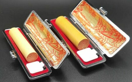 人生の節目にお役に立つ「実印と銀行印セット」 職人が厳選した本柘 実印約1.5cm・銀行印約1.2cm / ハンコ はんこ 判子 印鑑 実印 銀行印 【国見印章堂】[ATEX010]