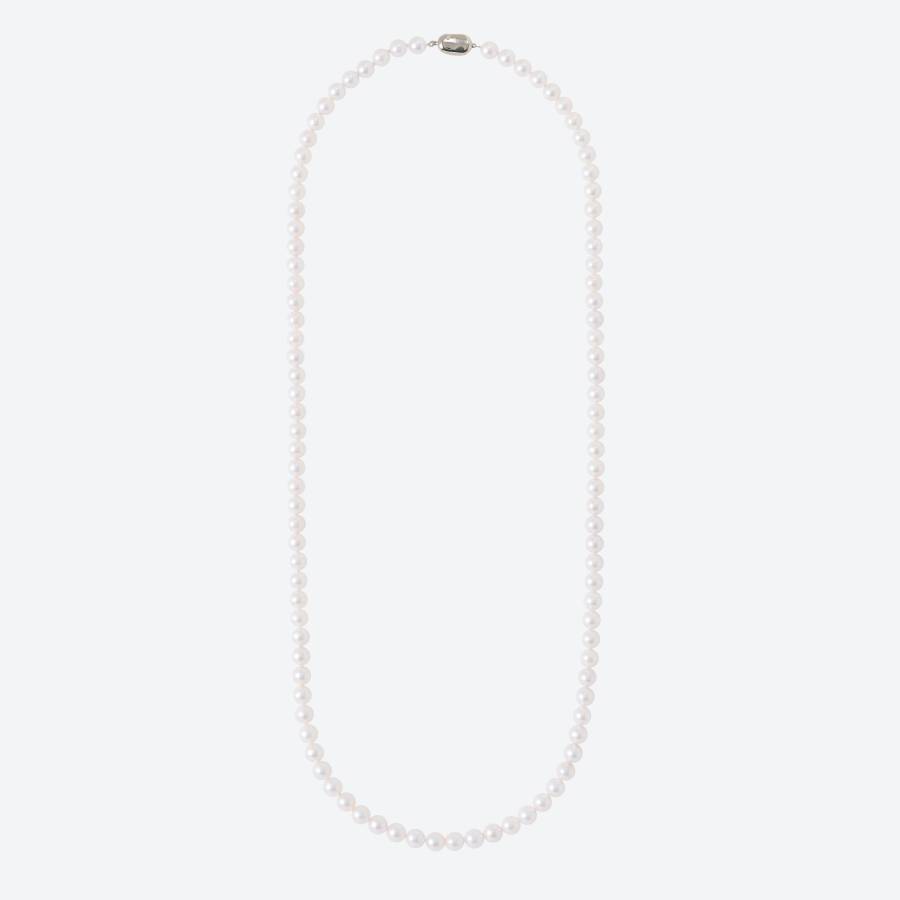 アコヤパール　ロングサイズネックレス　80cm　（白）8.0～8.5mm玉　３(MKhp-027)