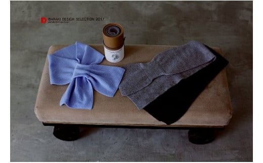 【カシミヤ100％】ミニマフラー　サックス（BM-8）