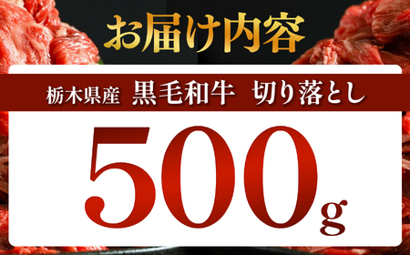 栃木県産黒毛和牛切り落とし　500g 真岡市 栃木県 送料無料