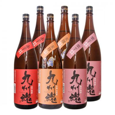 ふるさと納税 長崎市 ダイヤモンド味覚賞受賞記念九州魂焼酎飲み比べ /九州魂麦・赤芋・紫芋1800ML各2本