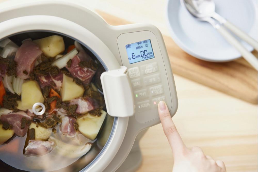 自動調理器 シェフドラム アイリスオーヤマ アイボリー 簡単調理 スープ 焼く 炒める 揚げる 煮込む 揚げ物 低温調理 IH式 保温機能付き 使い方簡単 簡単温度設定 自動調理器 おすすめ 人気 アイリス DAC-IB2-C