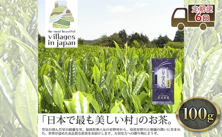【定期便6ヶ月】 お茶 煎茶 八女茶 100g×1袋 奥八女 星野村 お茶
