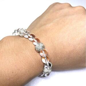 組紐水晶ブレスレット　銀