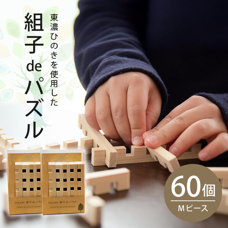 【ふるさと納税】 組子 パズル 木育 60個 同一ピース 檜 ヒノキ 工芸品 送料無料 y51-95