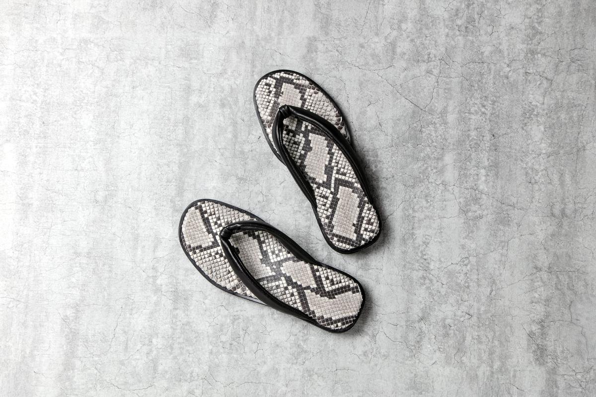 TUっKAKE Python（パイソン）　ユニセックス ファッション 靴 シューズ 栃木レザー つっかけ BN003 XS（23.5?24.0cm）