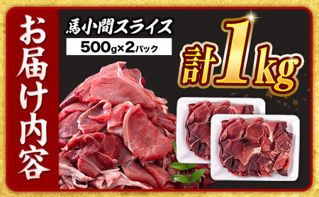 馬肉 馬小間スライス 500g × 2パック 12kg 12ヶ月定期便 五右衛門フーズ 《お申込み月の翌月から出荷開始》